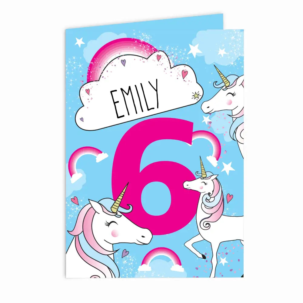 Greetings Cards Personalised Unicorn Birthday Card