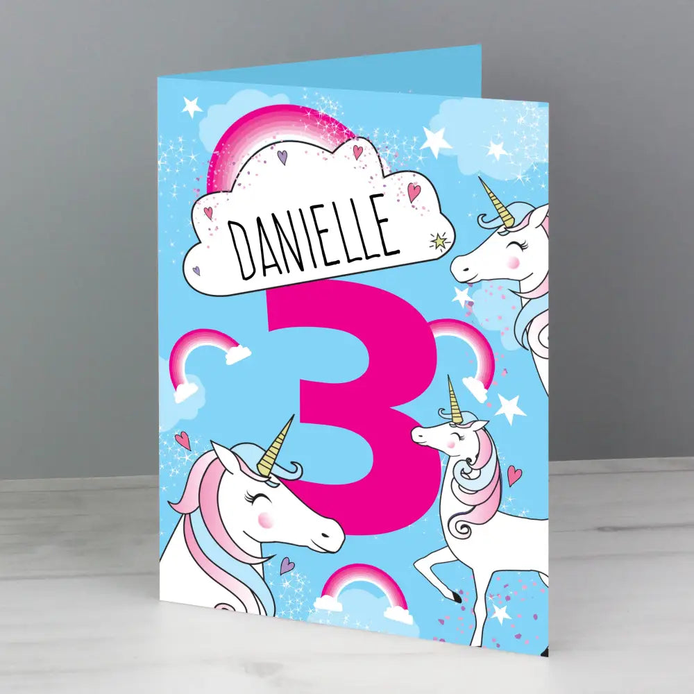 Greetings Cards Personalised Unicorn Birthday Card