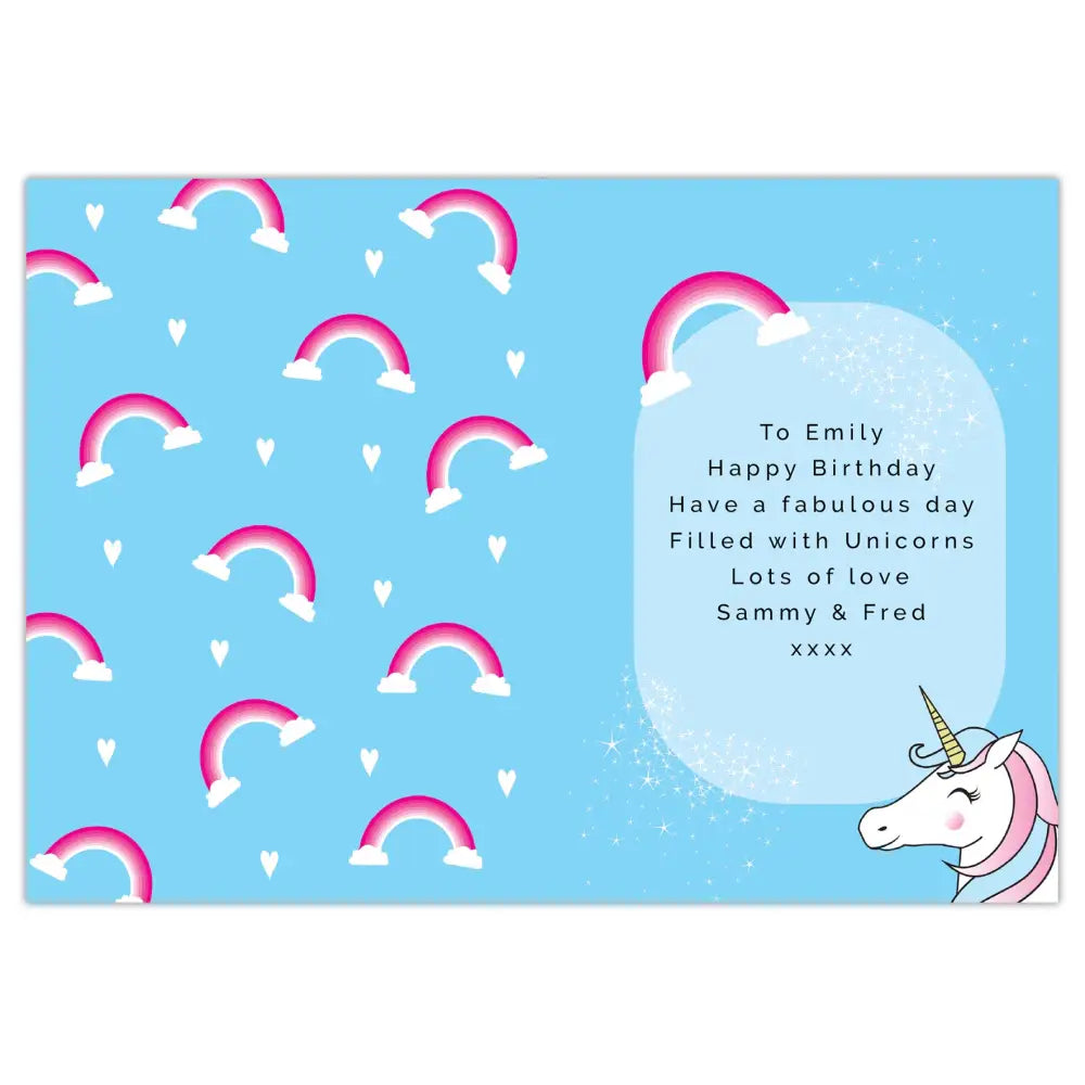 Greetings Cards Personalised Unicorn Birthday Card