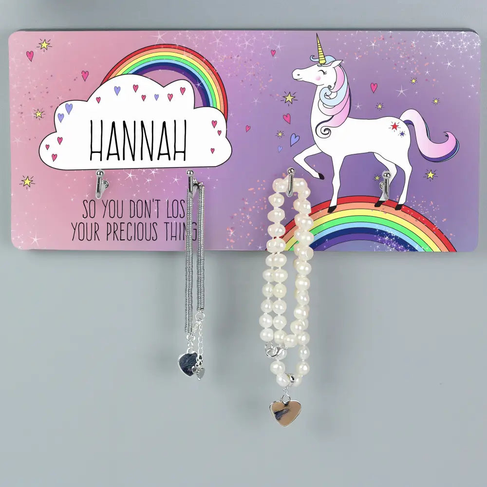 Wooden Personalised Unicorn Jewellery Hooks