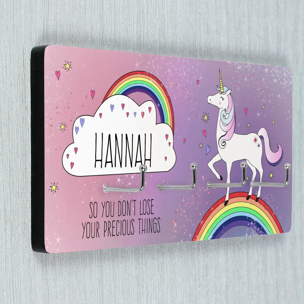 Wooden Personalised Unicorn Jewellery Hooks