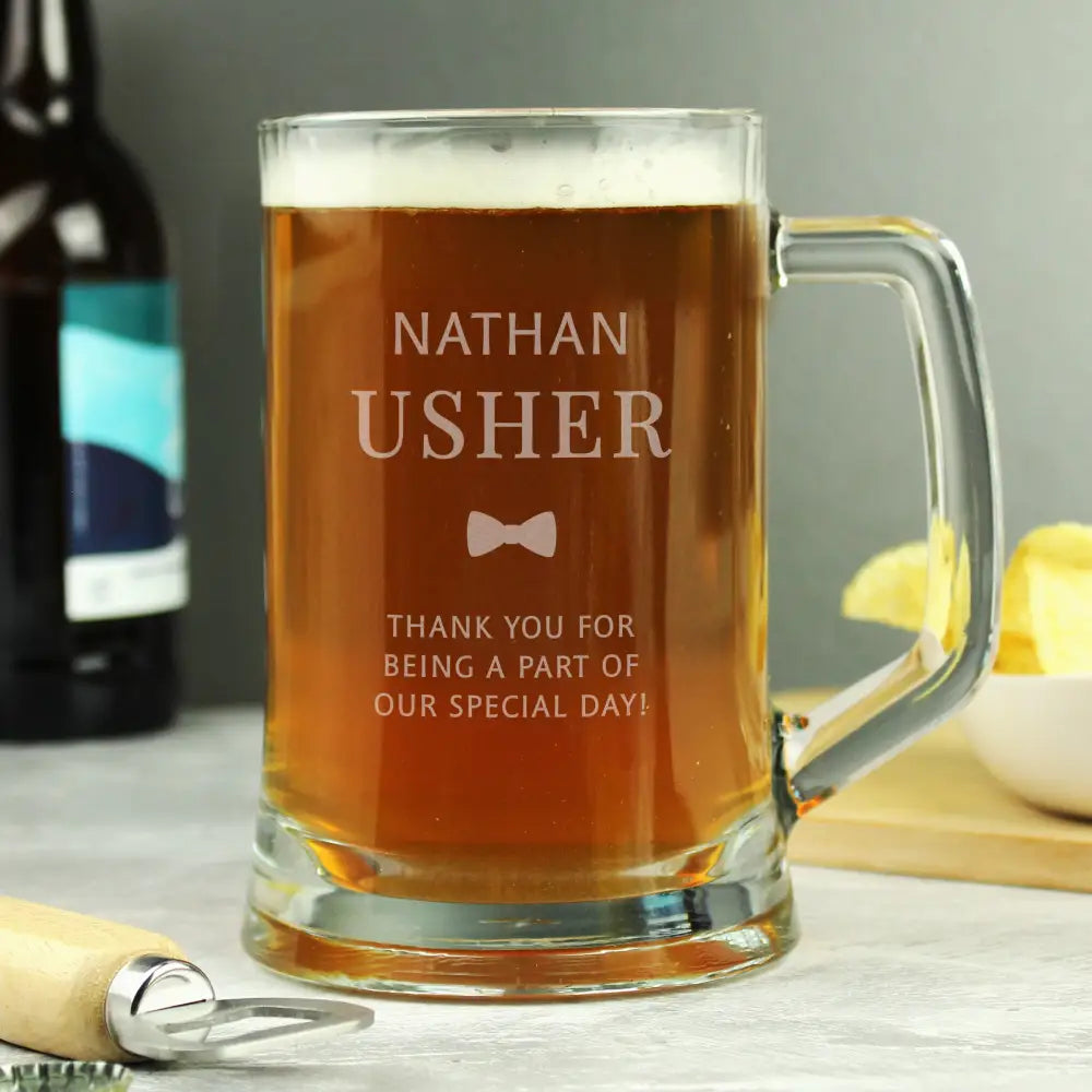 Glasses & Barware Personalised Usher Pint Stern Tankard