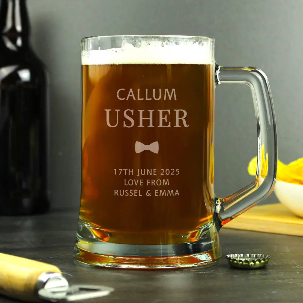 Glasses & Barware Personalised Usher Pint Stern Tankard