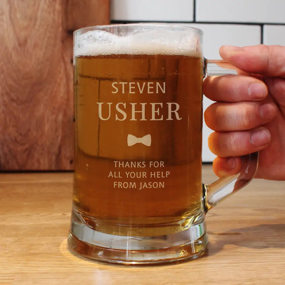 Glasses & Barware Personalised Usher Pint Stern Tankard