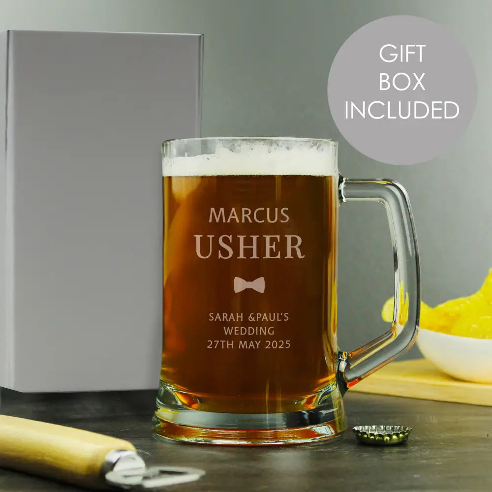 Glasses & Barware Personalised Usher Pint Stern Tankard