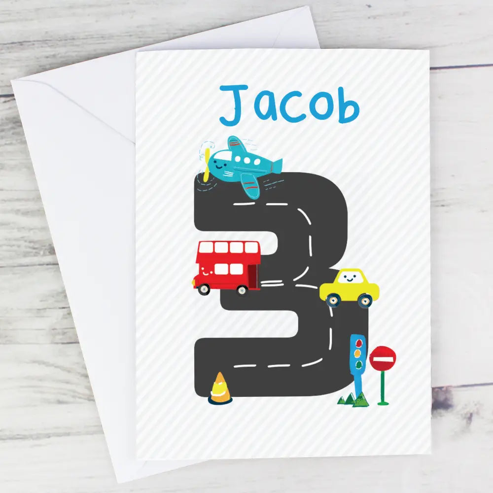 Greetings Cards Personalised Vehicles Birthday Card