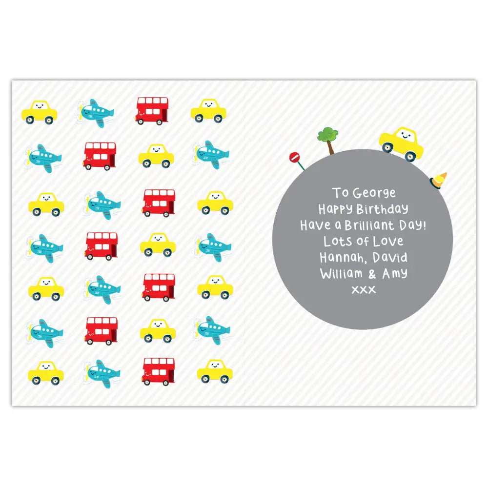 Greetings Cards Personalised Vehicles Birthday Card