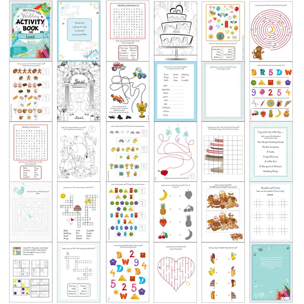 Books Personalised Wedding Activity Book with Stickers