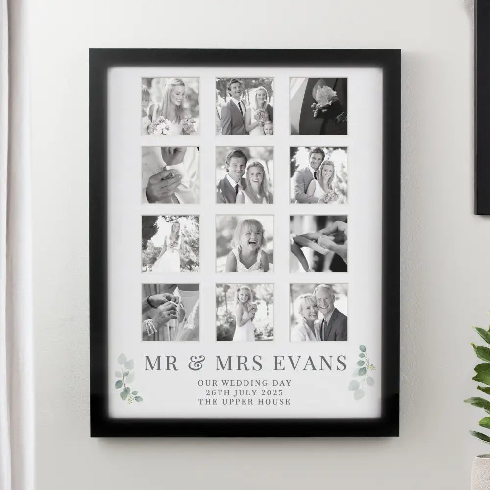 Photo Frames, Albums and Guestbooks Personalised Wedding Black Multi Photo Frame
