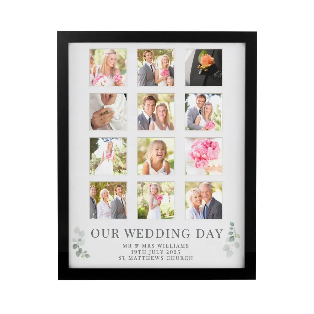 Photo Frames, Albums and Guestbooks Personalised Wedding Black Multi Photo Frame