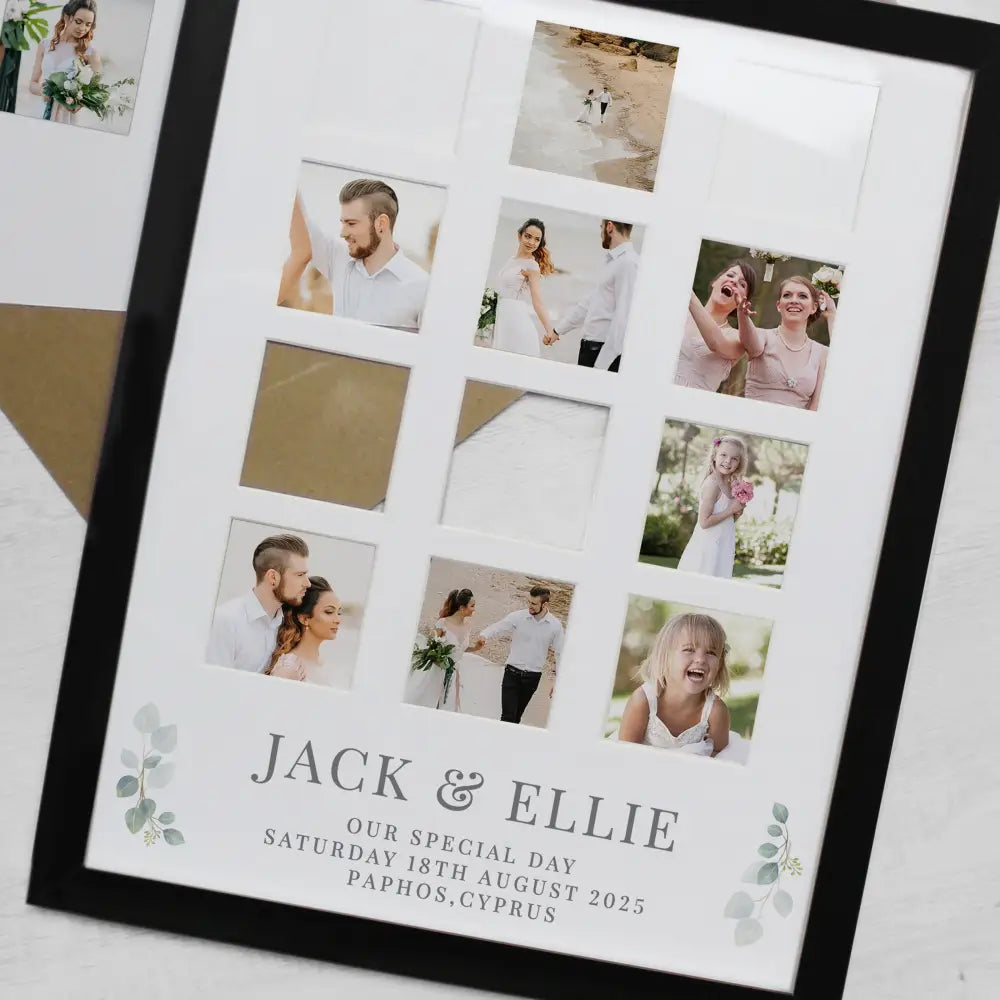 Photo Frames, Albums and Guestbooks Personalised Wedding Black Multi Photo Frame