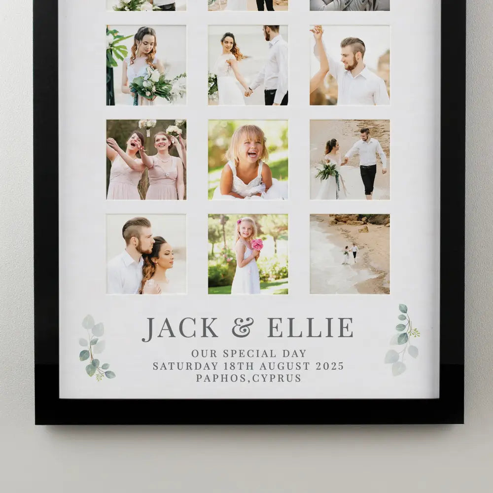 Photo Frames, Albums and Guestbooks Personalised Wedding Black Multi Photo Frame