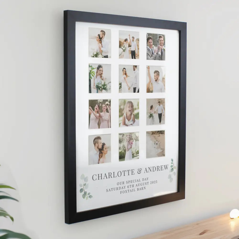 Photo Frames, Albums and Guestbooks Personalised Wedding Black Multi Photo Frame