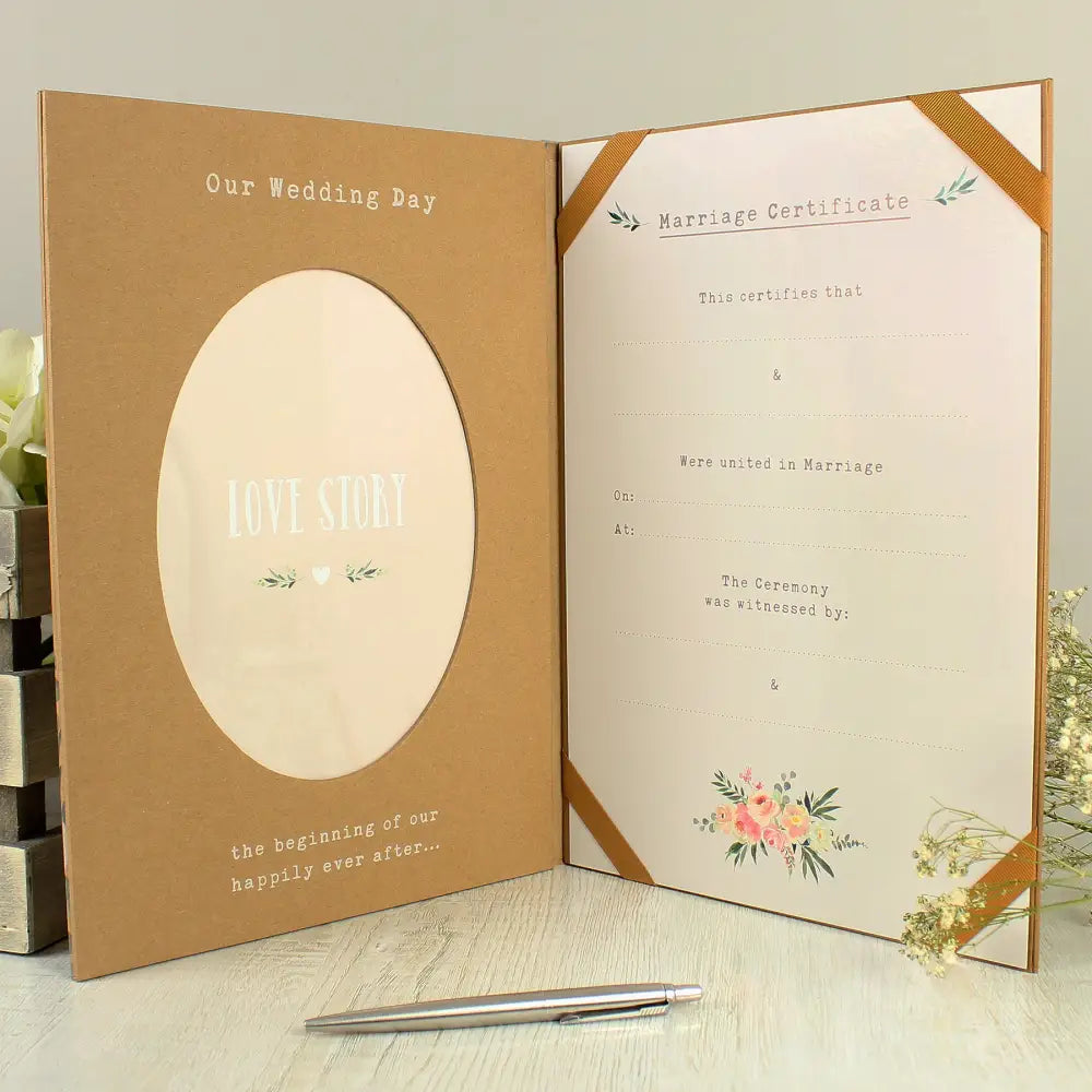 Keepsakes Personalised Wedding Certificate and Photo Display Book