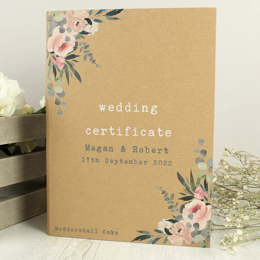 Keepsakes Personalised Wedding Certificate and Photo Display Book