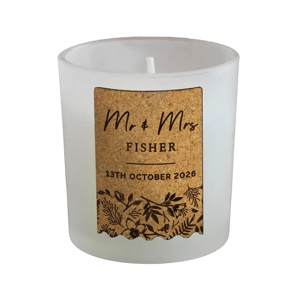 Candles & Reed Diffusers Personalised Wedding Cork Label Candle Jar