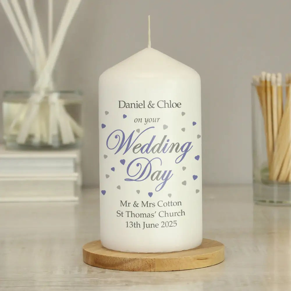 Candles & Reed Diffusers Personalised Wedding Day Pillar Candle
