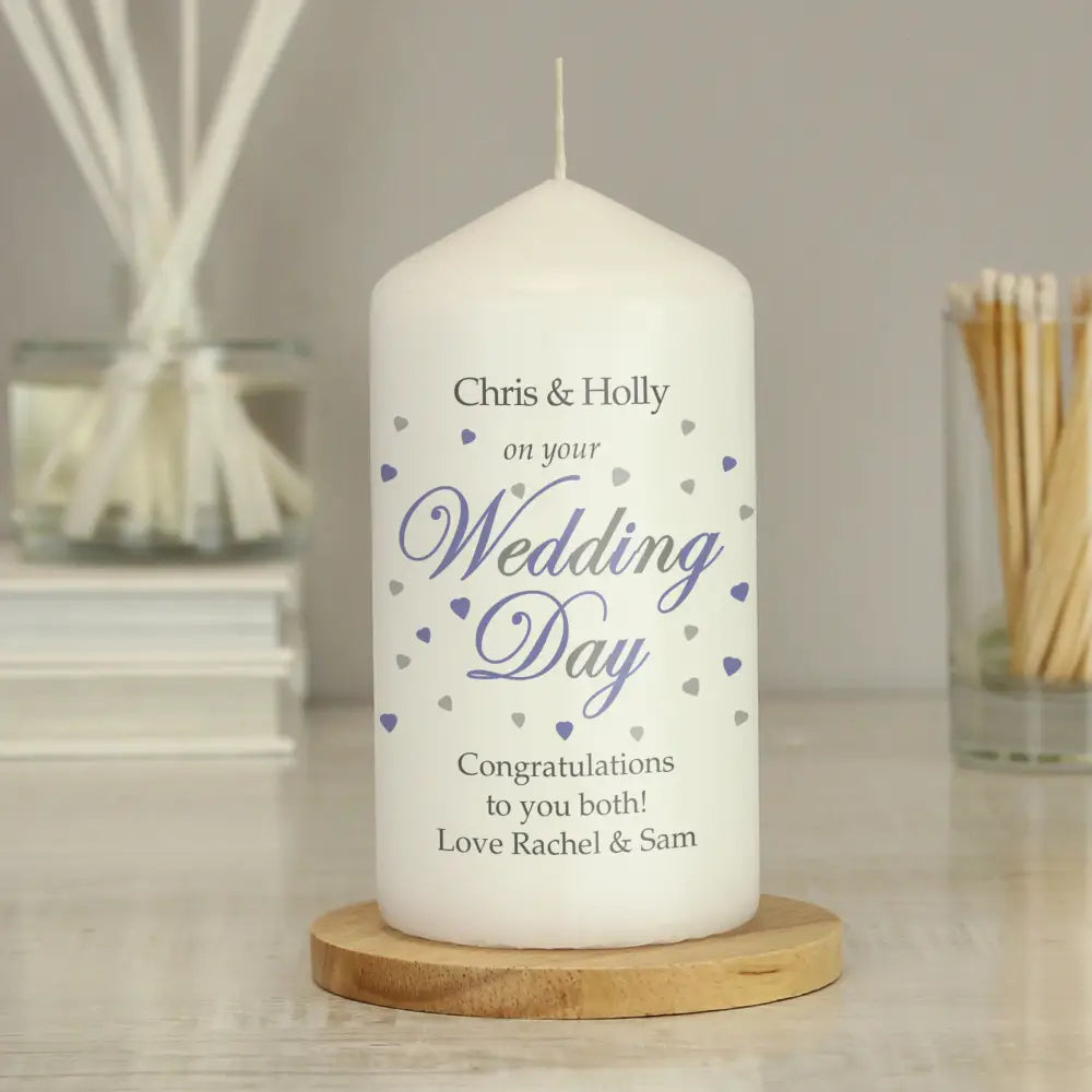 Candles & Reed Diffusers Personalised Wedding Day Pillar Candle