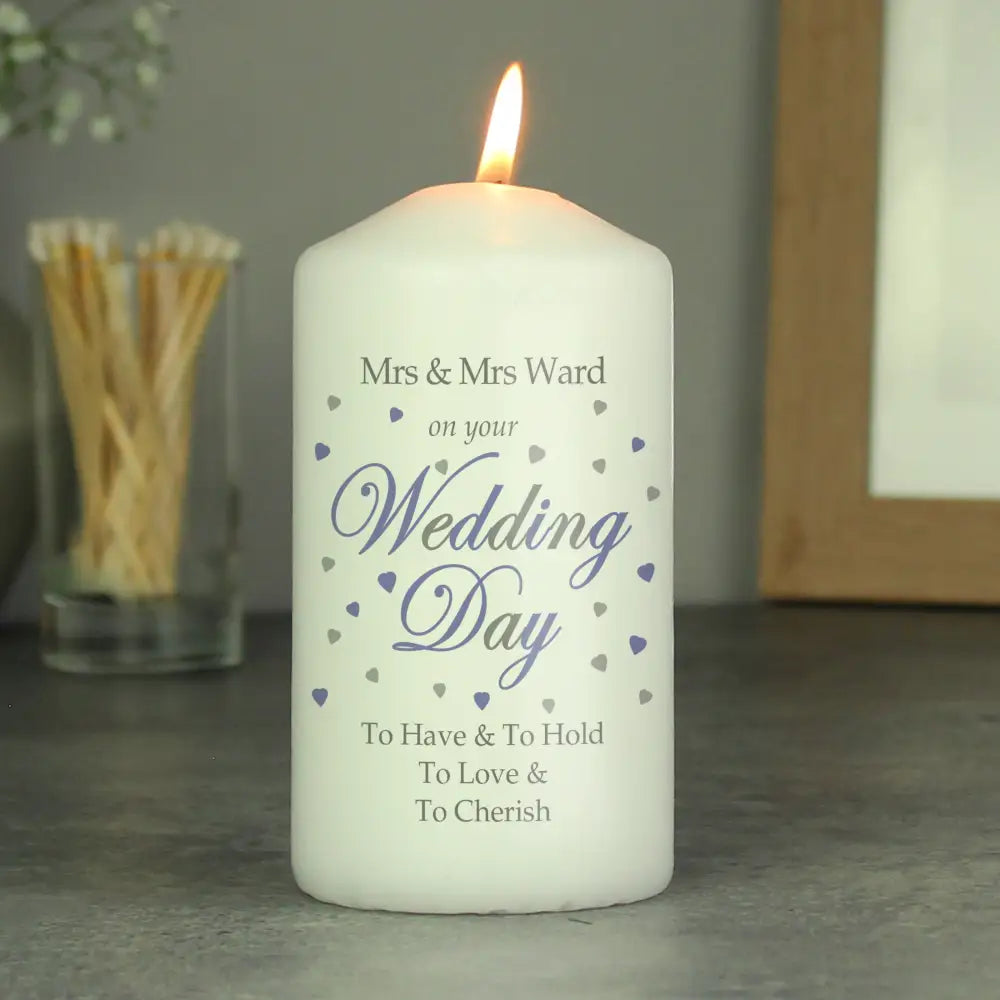 Candles & Reed Diffusers Personalised Wedding Day Pillar Candle
