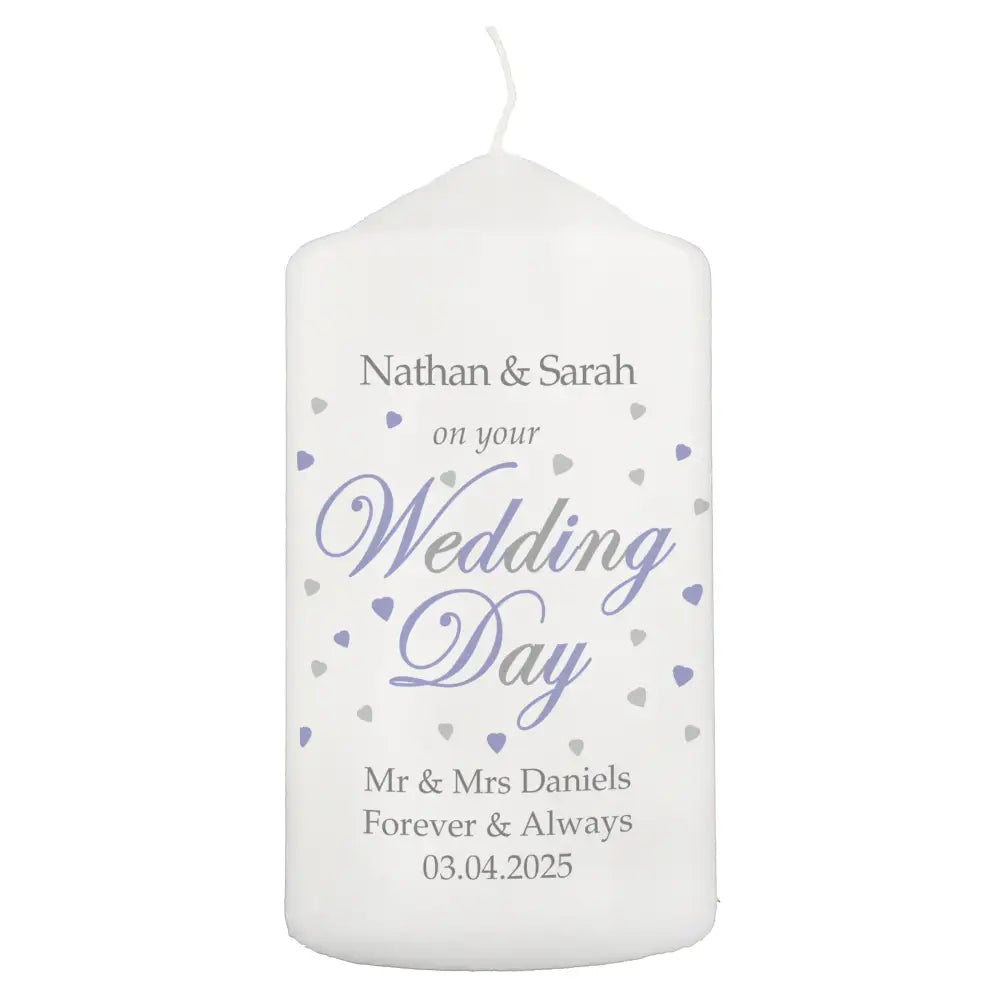 Candles & Reed Diffusers Personalised Wedding Day Pillar Candle
