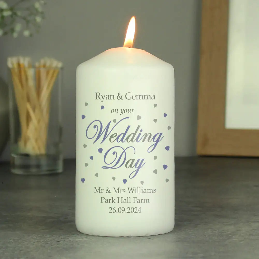 Candles & Reed Diffusers Personalised Wedding Day Pillar Candle