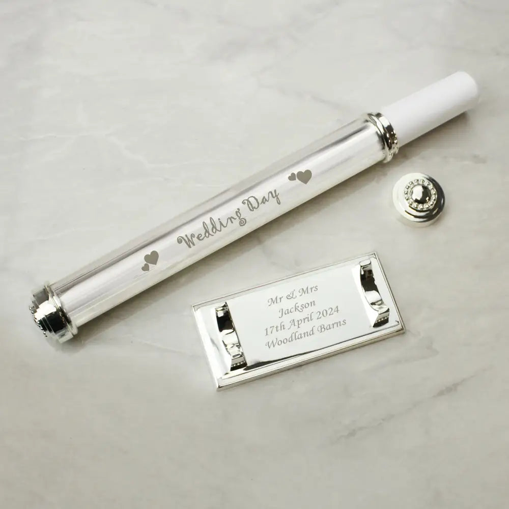 Keepsakes Personalised Wedding Day Silver Plated Certificate Holder