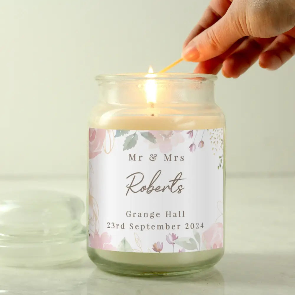 Candles & Reed Diffusers Personalised Wedding Large Candle Jar