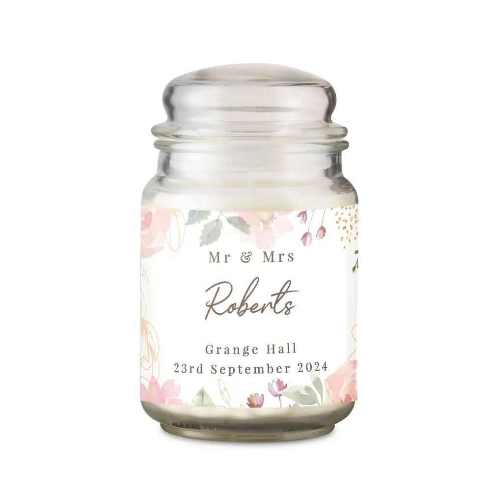 Candles & Reed Diffusers Personalised Wedding Large Candle Jar