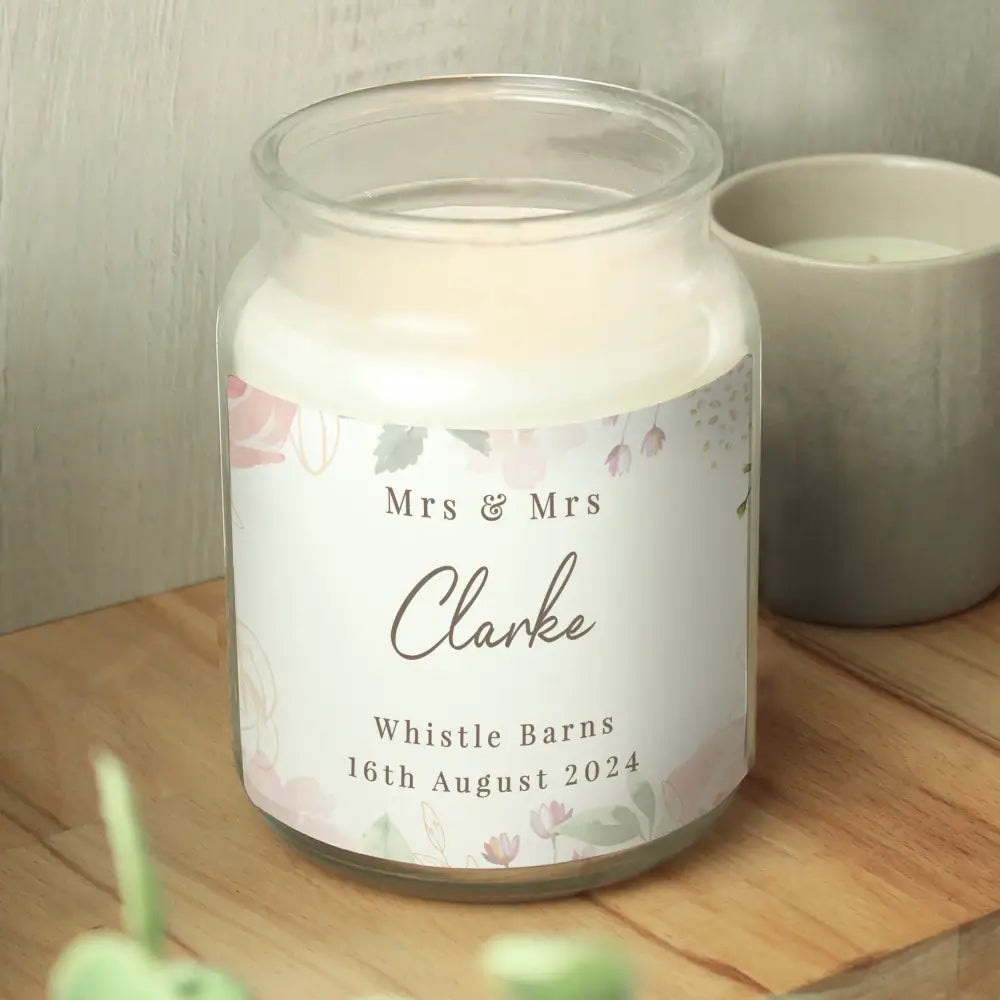 Candles & Reed Diffusers Personalised Wedding Large Candle Jar