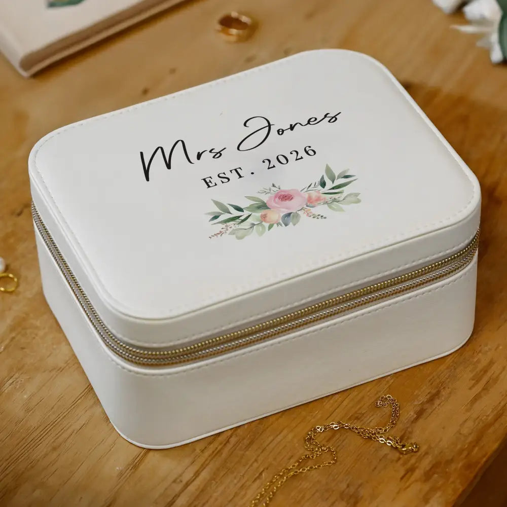 Trinket, Jewellery & Keepsake Boxes Personalised Wedding Travel Jewellery Box