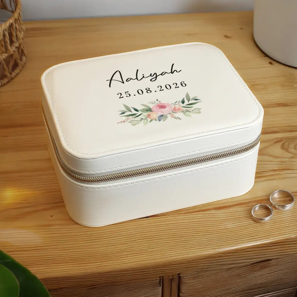 Trinket, Jewellery & Keepsake Boxes Personalised Wedding Travel Jewellery Box