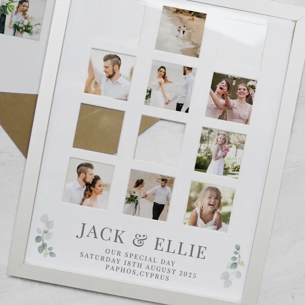 Photo Frames, Albums and Guestbooks Personalised Wedding White Multi Photo Frame