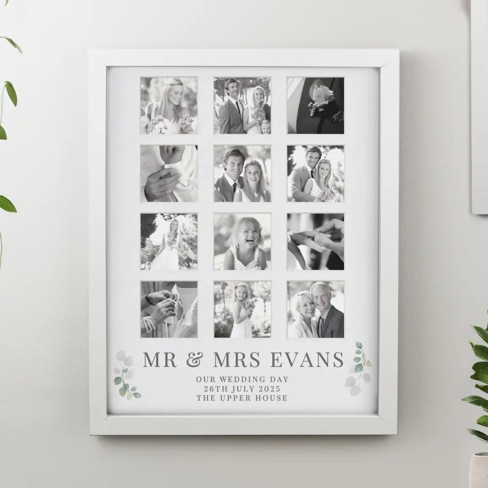 Photo Frames, Albums and Guestbooks Personalised Wedding White Multi Photo Frame