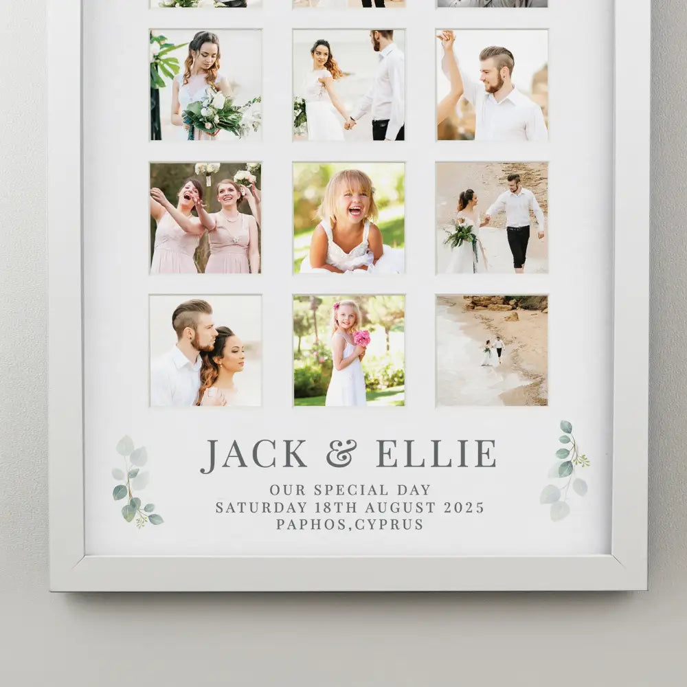 Photo Frames, Albums and Guestbooks Personalised Wedding White Multi Photo Frame
