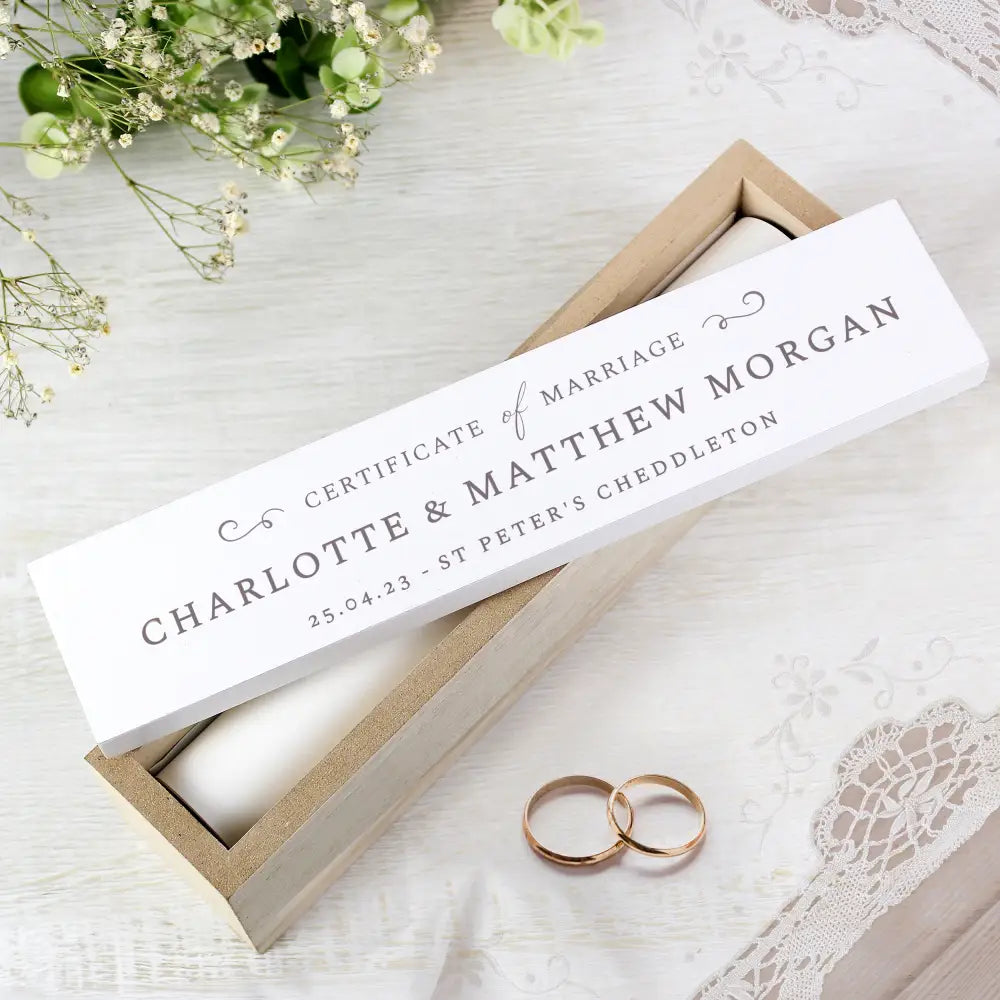 Keepsakes Personalised Wedding Wooden Certificate Holder