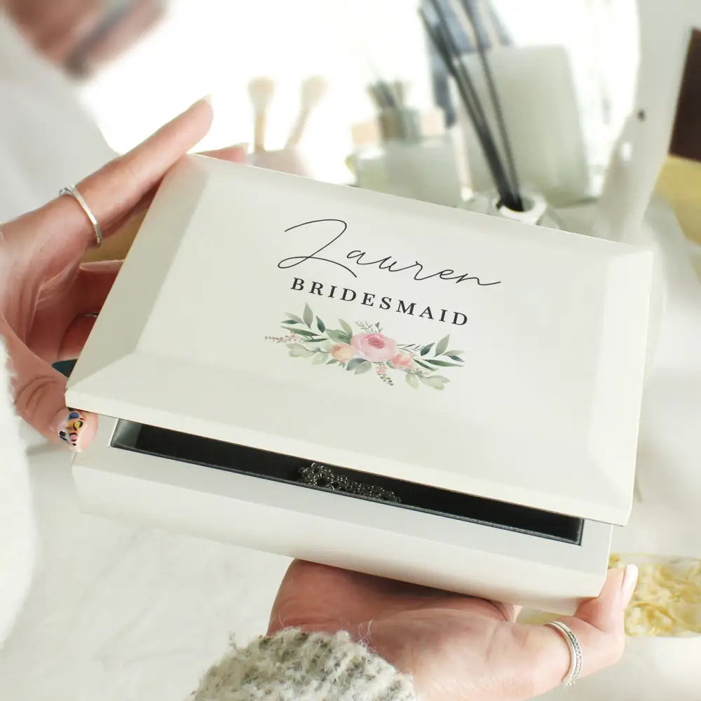 Trinket, Jewellery & Keepsake Boxes Personalised Wedding Wooden Jewellery Box