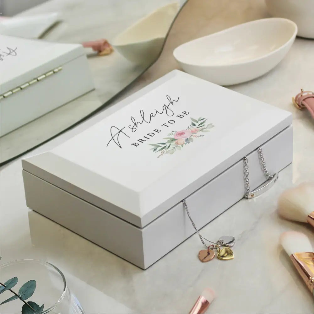 Trinket, Jewellery & Keepsake Boxes Personalised Wedding Wooden Jewellery Box