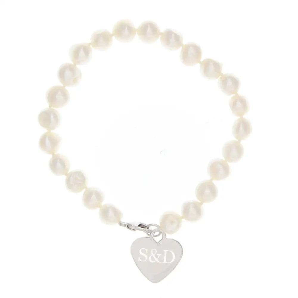 Jewellery Personalised White Freshwater Pearl Initial Bracelet