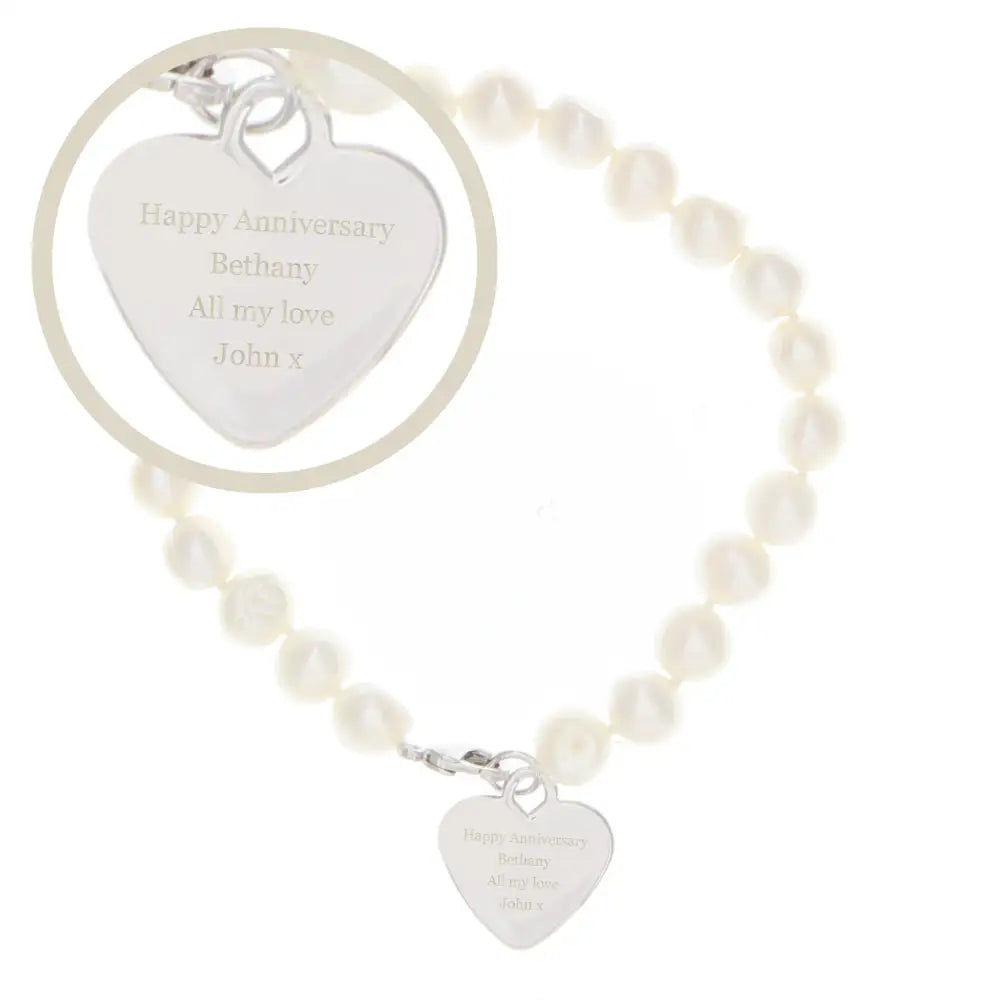 Jewellery Personalised White Freshwater Pearl Message Bracelet