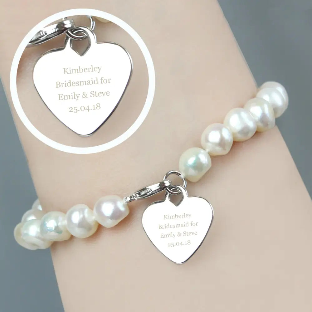 Jewellery Personalised White Freshwater Pearl Message Bracelet