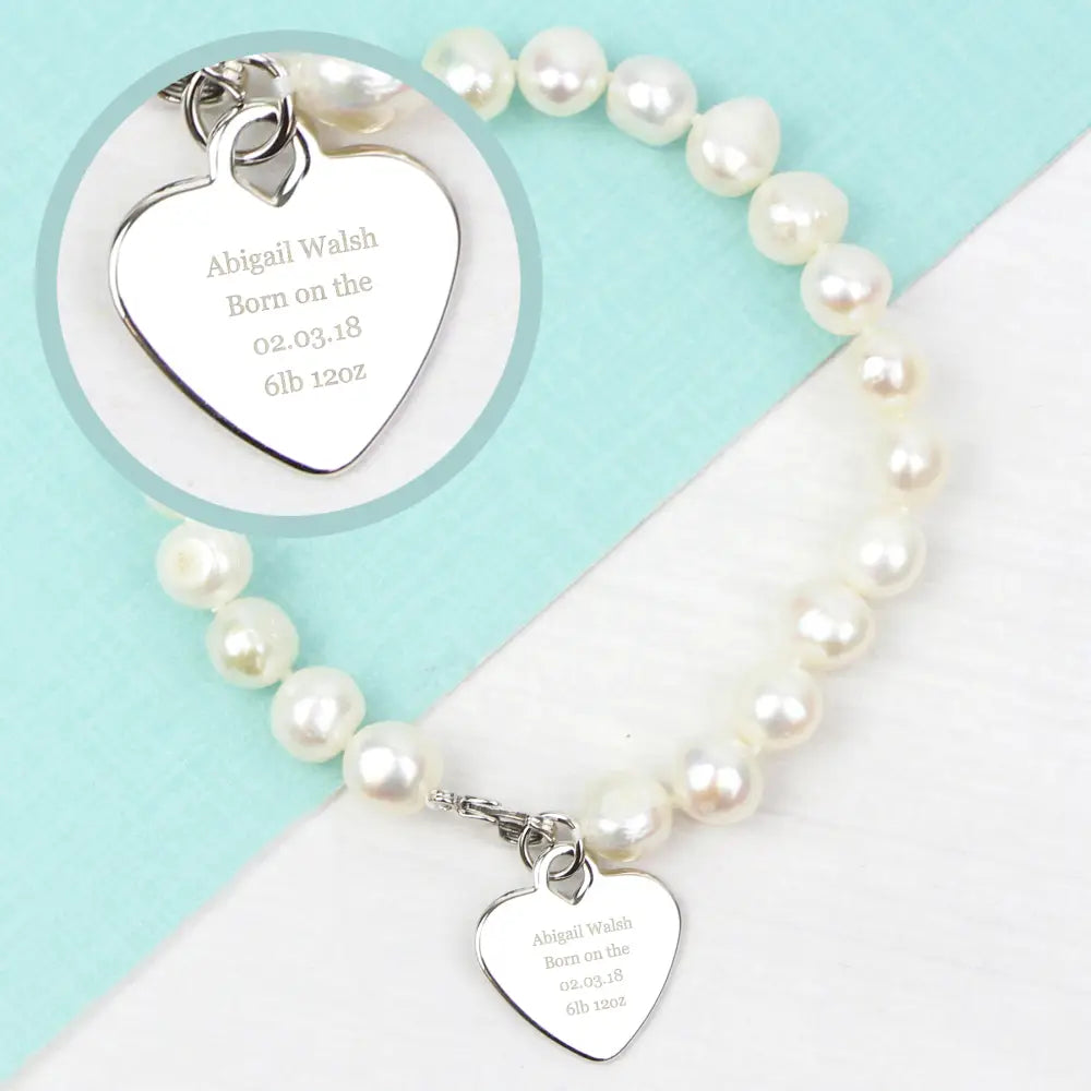 Jewellery Personalised White Freshwater Pearl Message Bracelet