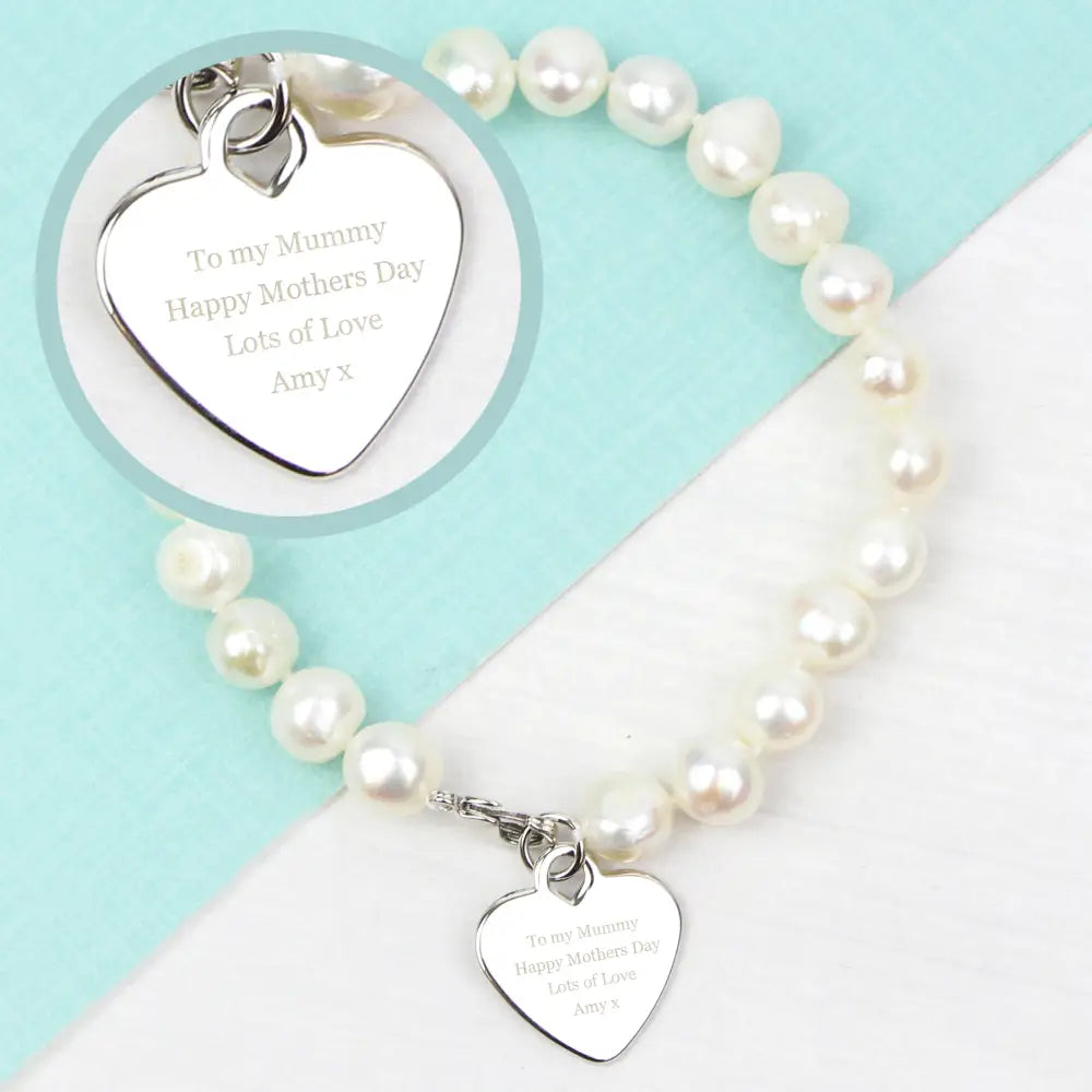Jewellery Personalised White Freshwater Pearl Message Bracelet