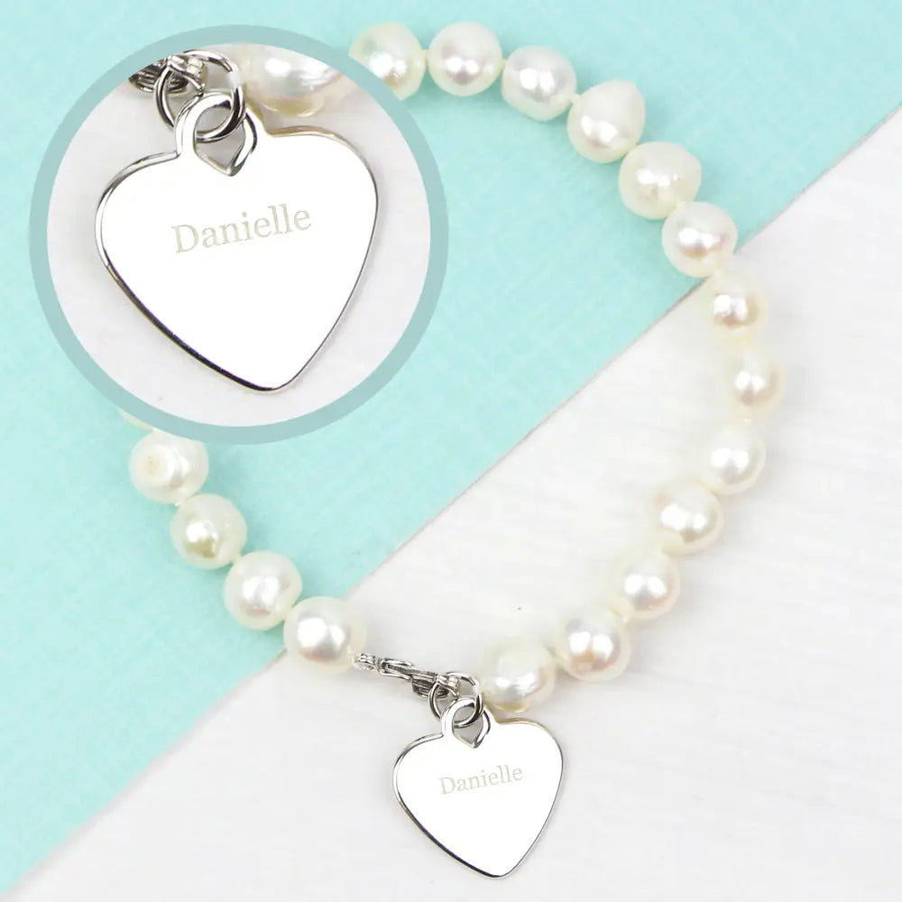 Jewellery Personalised White Freshwater Pearl Name Bracelet