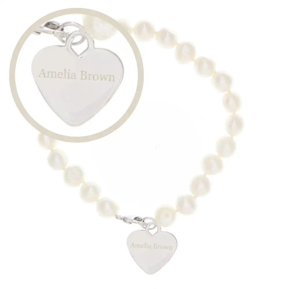 Jewellery Personalised White Freshwater Pearl Name Bracelet