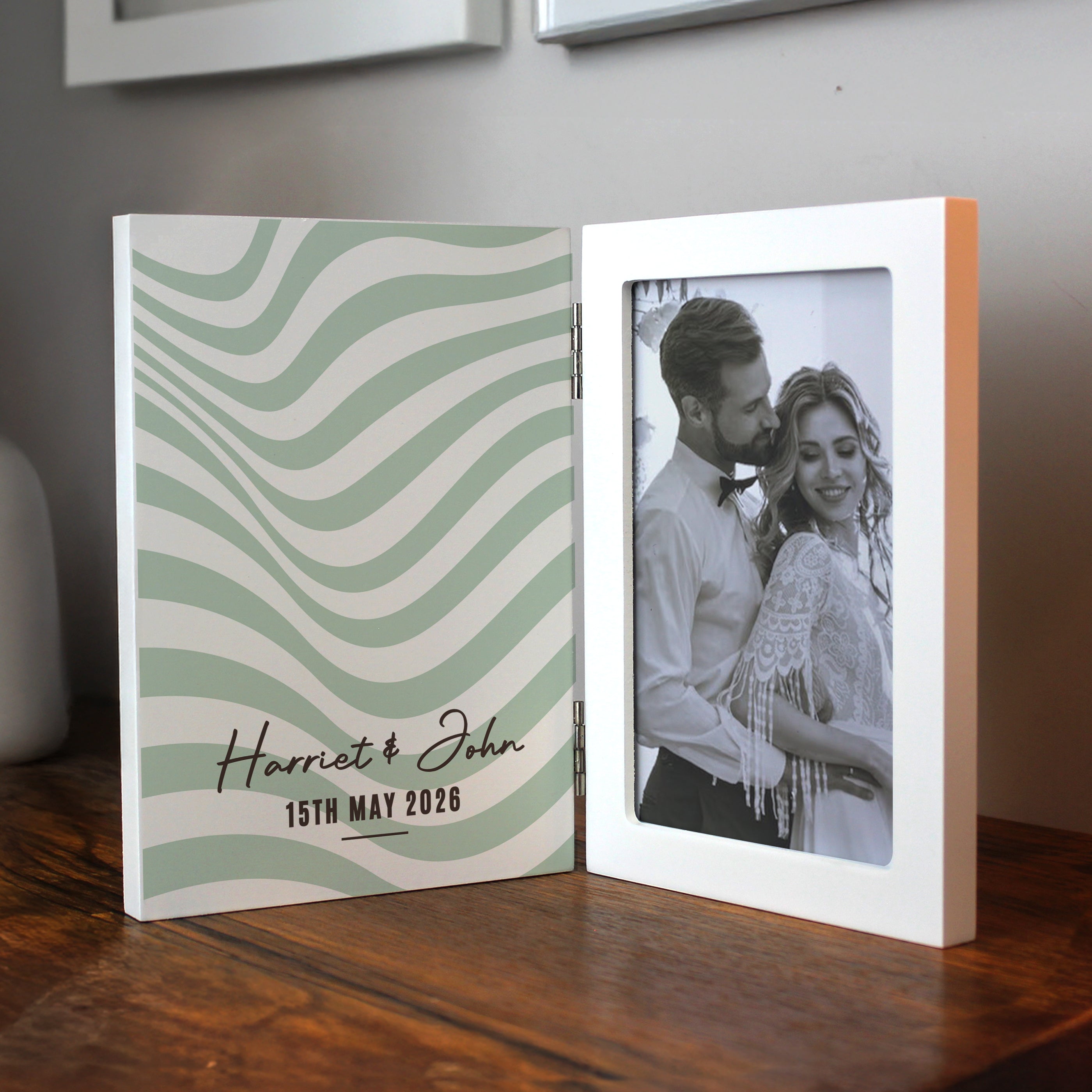 Photo Frames, Albums and Guestbooks Personalised Wooden Hinged 6x4 Photo Frame