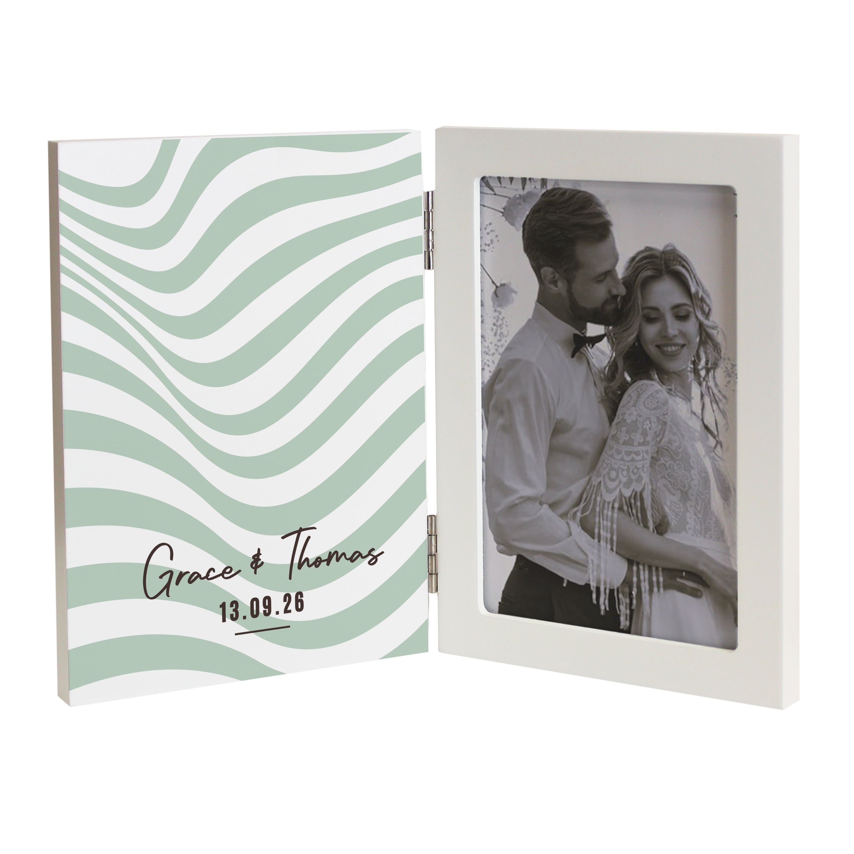 Photo Frames, Albums and Guestbooks Personalised Wooden Hinged 6x4 Photo Frame