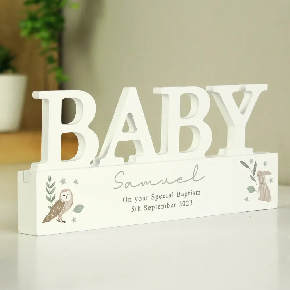 Ornaments Personalised Woodland Wooden Baby Ornament