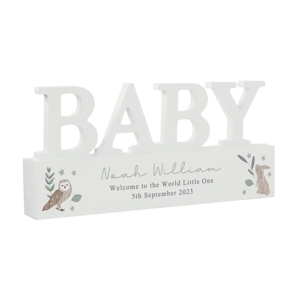 Ornaments Personalised Woodland Wooden Baby Ornament