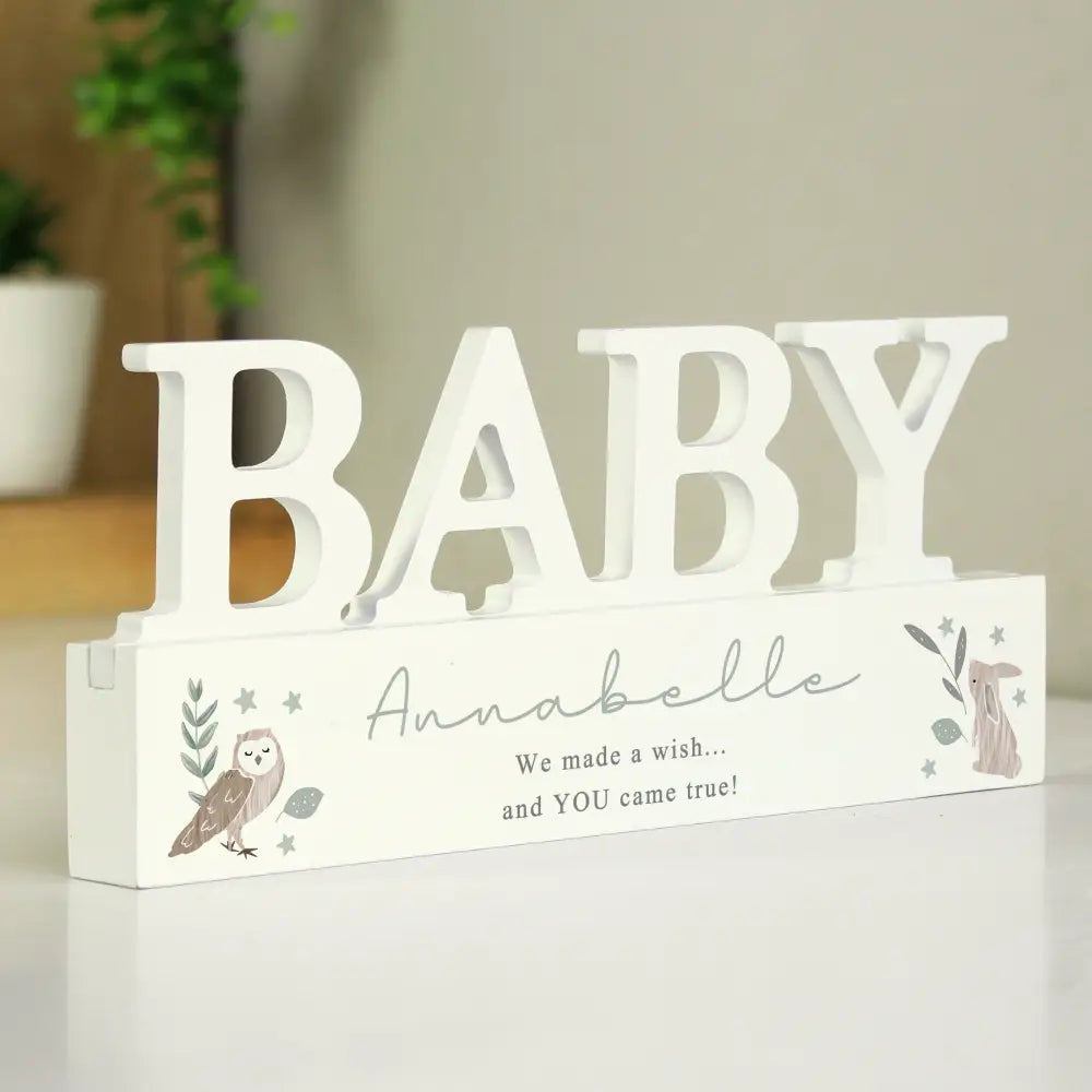 Ornaments Personalised Woodland Wooden Baby Ornament