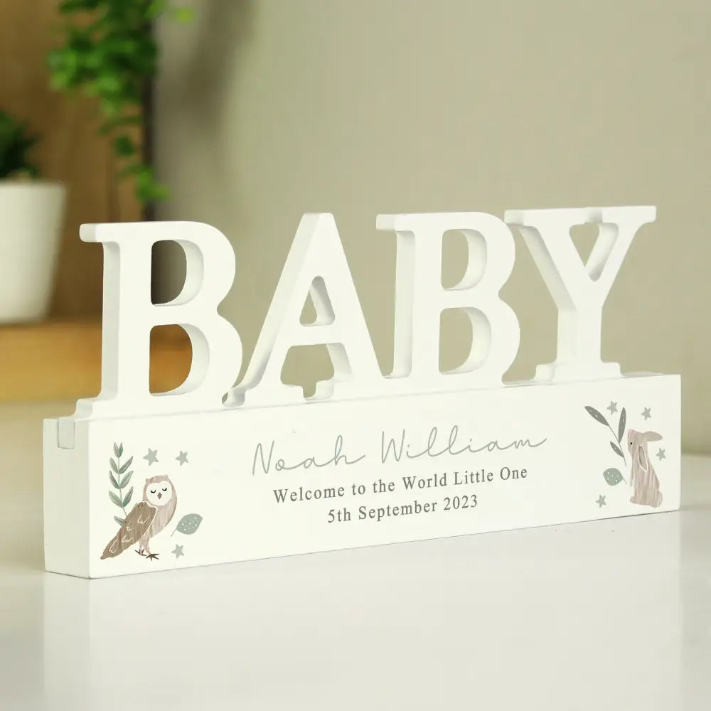 Ornaments Personalised Woodland Wooden Baby Ornament